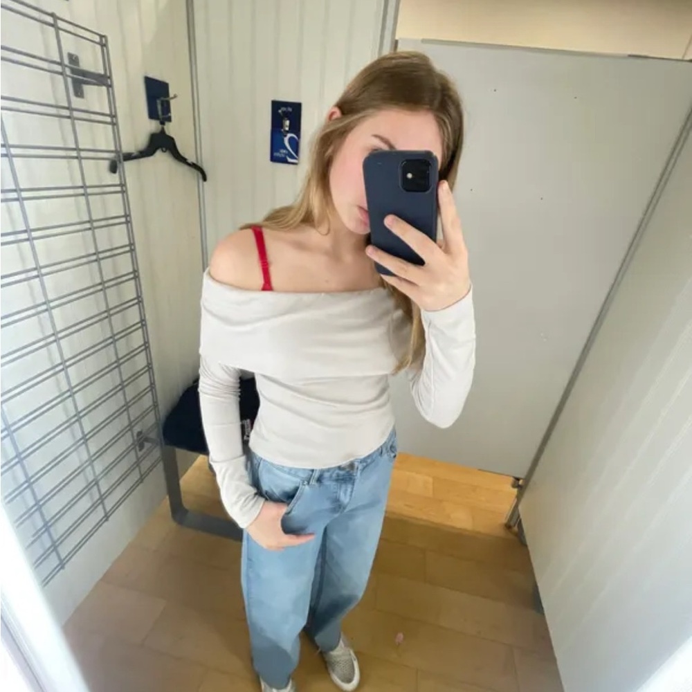 Marshalls Cream Off-the-Shoulder Sweater Ribbed Knit